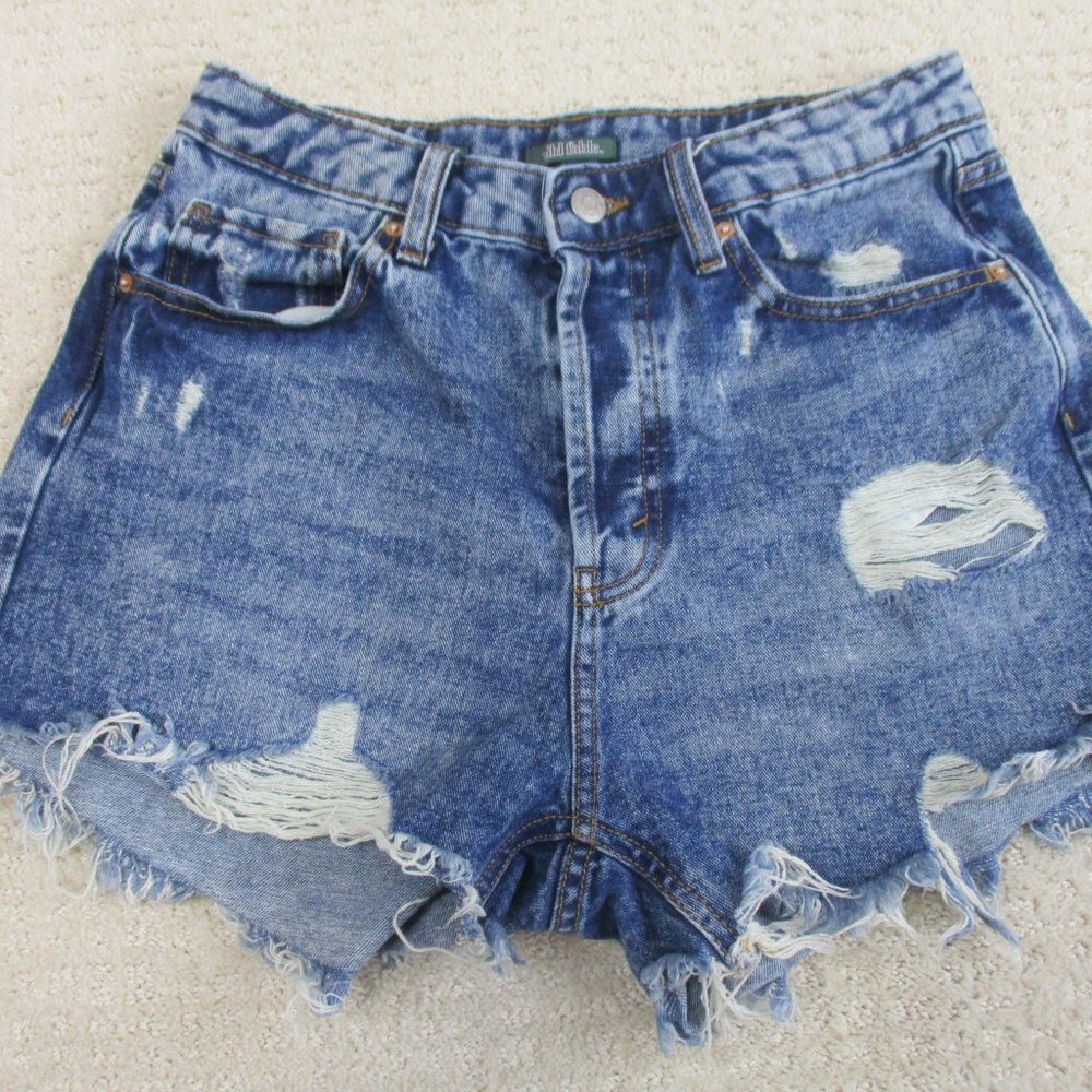 Wild Fable Denim Shorts Womens 8 Blue Distressed Shorts Stone Washed
